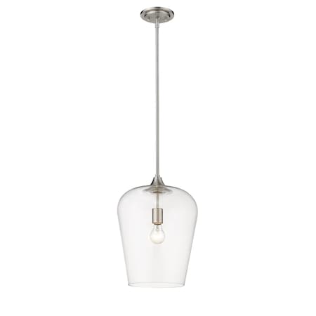 Z-Lite Joliet 1 Light Pendant, Brushed Nickel & Clear 473P12-BN